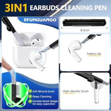 RFUNGUANGO for AirPods 4th Generation Case, Compatible with AirPods 4th Generation Case (2024), Strong Drop Protection, Auto-Open Series, Black