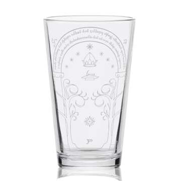 Engraved 16oz Pint Glass Inspired by The Lord of the Rings