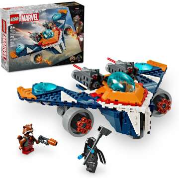 LEGO Marvel Rocket’s Warbird vs. Ronan - Super Hero Spaceship Toy for Kids