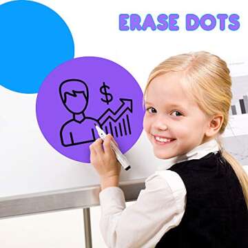 Dry Erase Dots Circles Colorful Circles Whiteboard Marker Removable Vinyl Dot Stickers for School Classroom Teachers Students Table & Desk, 8 Colors 11.02 Inches (16 Pack)