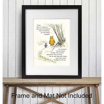 Winnie Wall Art - Pooh Kids Room Decor - Boys Room Decor - Little Girls Bedroom Decor - Baby Nursery Decor - Wall Decor for Toddlers - Inspirational Positive Quotes Picture Poster print