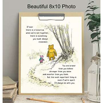 Winnie Wall Art - Pooh Kids Room Decor - Boys Room Decor - Little Girls Bedroom Decor - Baby Nursery Decor - Wall Decor for Toddlers - Inspirational Positive Quotes Picture Poster print