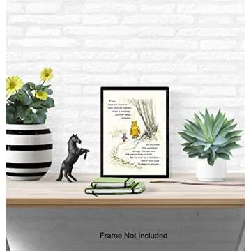 Winnie Wall Art - Pooh Kids Room Decor - Boys Room Decor - Little Girls Bedroom Decor - Baby Nursery Decor - Wall Decor for Toddlers - Inspirational Positive Quotes Picture Poster print