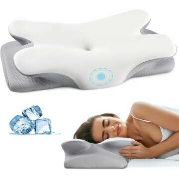 Contour Memory Foam Cervical Neck Pillow for Pain Relief - Ergonomic Sleep Support