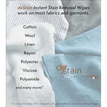 deStain Wipes | On The Go | Instant Clothes Stain Removal | Innovative Technology | Environmentally Friendly | 2 x 10 Wipes