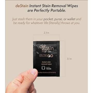 deStain Wipes | On The Go | Instant Clothes Stain Removal | Innovative Technology | Environmentally Friendly | 2 x 10 Wipes