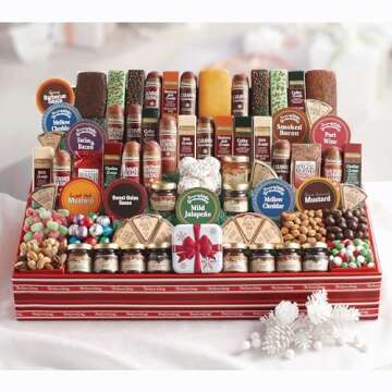 The Swiss Colony 70 All-Time Favorites - Ultimate Assortment of Sausages, Cheese Bars, Spreads, and Wedges, Chocolates, Tortes, Cookies, Coffee, Butter Toffee, and More