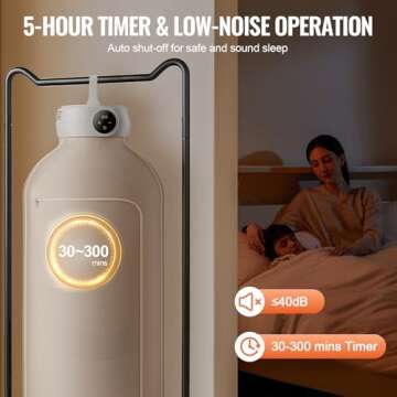 VEVOR Portable Clothes Dryer, Clothes Dryer with Dryer Bag, PTC Heating & LED Display, Foldable Mini Dryer with 5-H Timer for Apartments, Dorms, RVs, or Hotels, 600W, Beige