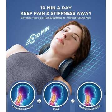 Neck Stretcher with Magnetic Therapy Cover, 2 Modes[Gentle/Strong] Pain Relief Cervical Traction Device, odorless Neck and Shoulder Relaxer, Chiropractic Pillow for TMJ Headache Spine Alignment