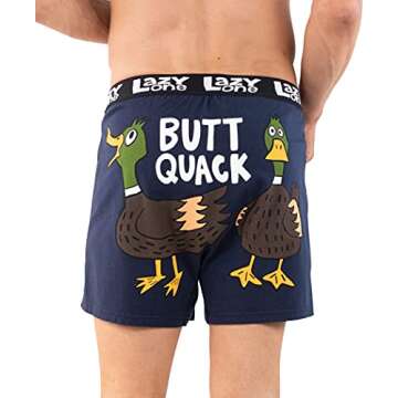 Lazy One Funny Animal Boxers - Humorous Duck Boxers for Men