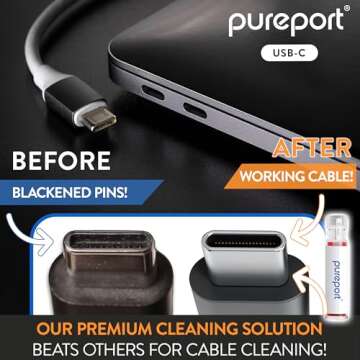 pureport USB-C Multi-Tool Phone Cleaning Kit | Clean Repair & Restore Cell Phone Tablet & Laptop USB C Ports & Cables | Fix Unreliable & Bad Connections | Extend The Life of Your Tech Devices (Black)