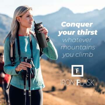 IRON °FLASK 40 Oz Hiking Bottle - Hydration Power