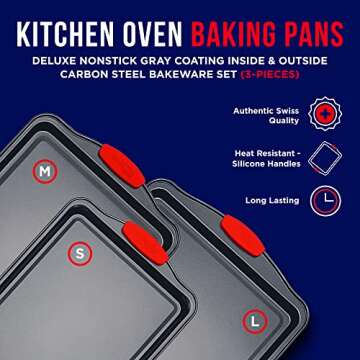 BAKKEN Nonstick Cookie Sheet Set 3-Piece Stackable