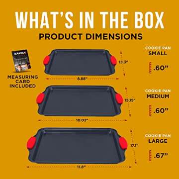 BAKKEN Nonstick Cookie Sheet Set 3-Piece Stackable