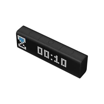 LaMetric TIME Wi-Fi Clock for Smart Home - Social Media Counter - Cinema Lightbox - Digital Alarm Clock with Weather - Retro Pixel Art Bluetooth Speaker with 37x8 LED Display