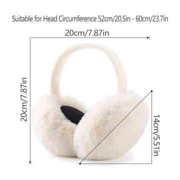 LCXSHYE Winter Ear muffs Faux Fur Warm Earmuffs Cute Foldable Outdoor Ear Warmers For Women Girls (White)