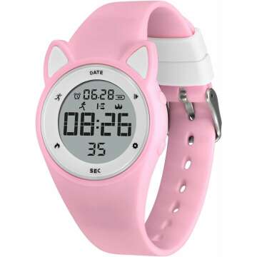 Kids Digital Sports Watch with Pedometer & Alarm, Waterproof Fitness Tracker