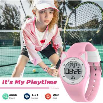 Kids Digital Sports Watch with Pedometer & Alarm