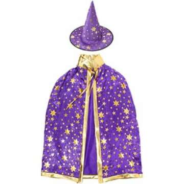 Kids Wizard Cloak & Hat Halloween Costume