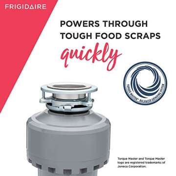 Frigidaire 1.25 HP Corded Garbage Disposal for Kitchen Sinks | FF13DISPC1