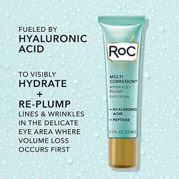 RoC Multi Correxion Hyaluronic Acid Anti Aging Under Eye Cream for Puffiness & Dark Circles (.5 OZ) + RoC Retinol Capsules (7 CT), Skin Care Routine, Fragrance & Paraben Free for Women and Men