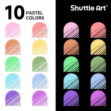 Shuttle Art Colored Retractable Gel Pens, 10 Pastel Ink Colors, Cute Pens 0.7mm Fine Point Quick Drying for Black Paper Writing Drawing Journaling Note Taking School Office Home