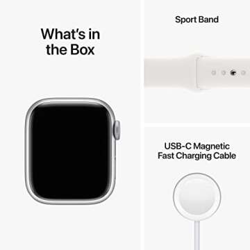 Apple Watch Series 8 [GPS + Cellular, 41mm] - Silver Aluminum Case with White Sport Band, S/M (Renewed)