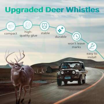 Elook Upgraded Deer Whistles for Car, Deer Horn for Car, Save Deer Whistle for Vehicles, Trunks, Motorcycle, Three-Horn, 2 Pack (Patented Product) Automotive Safety Kits