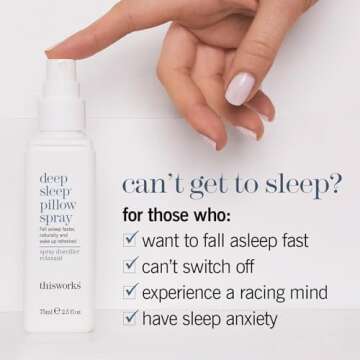 thisworks Deep Sleep Pillow Spray, Natural Relaxation Aid for Stress & Anxiety Relief, 2.5 fl oz