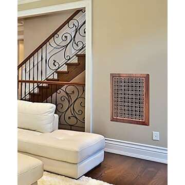 Stellar Air Wood Decorative Return Air Grille, Heavy Duty Decorative Wall Grille for Home, Walls, and Ceilings Vents (not for Floor use) Easily Installation, Style Gemstone, (30 x 20),Wraparound