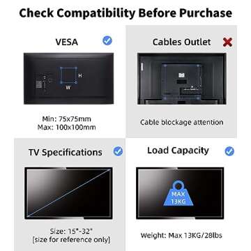 Suptek Full Motion TV Wall Mount for 15-32 inch LED, LCD