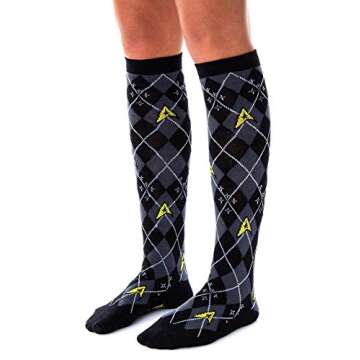 Star Trek Womens Repeat Pattern Knee High Argyle and Trexel Badges Socks 2-Pack