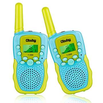 Obuby Toys for 3-12 Year Old Boys Girls Walkie Talkies for Kids 22 Channels 2 Way Radio Gifts with Backlit LCD Flashlight 3 KMs Range Gift Toy for Boy Girl to Outside Adventure