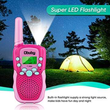 Obuby Toys for 3-12 Year Old Boys Girls Walkie Talkies for Kids 22 Channels 2 Way Radio Gifts with Backlit LCD Flashlight 3 KMs Range Gift Toy for Boy Girl to Outside Adventure