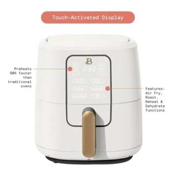 Generic Beautiful 6-Quart Air Fryer with TurboCrisp Technology and Touch-Activated Display by Drew Barrymore (White)