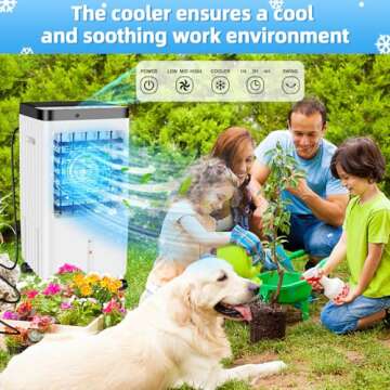 Air Conditioner 2024 Upgraded, Portable Air Conditioners,3 IN 1 Swamp Cooler,Ac Unit with Extra LargeGal Water Tank,Timer,3 Speeds,70° Oscillation,Air Cooler for Room Kitchen Bedroom