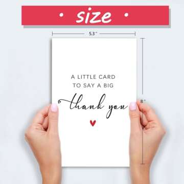 Zyulin Simple Thank You Card, Funny Thank You Card for Men Women, Thank You Gifts Card for Teacher Boss, A Little Card to Say A Big Thank You