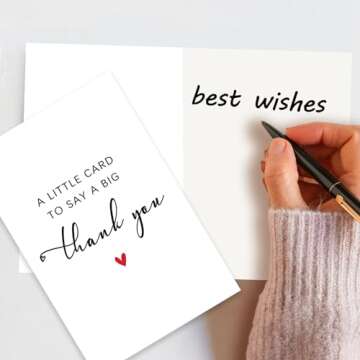 Zyulin Simple Thank You Card, Funny Thank You Card for Men Women, Thank You Gifts Card for Teacher Boss, A Little Card to Say A Big Thank You