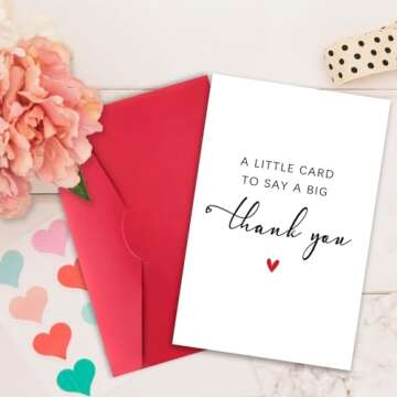 Zyulin Simple Thank You Card, Funny Thank You Card for Men Women, Thank You Gifts Card for Teacher Boss, A Little Card to Say A Big Thank You