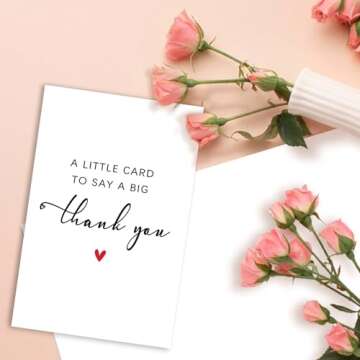 Zyulin Simple Thank You Card, Funny Thank You Card for Men Women, Thank You Gifts Card for Teacher Boss, A Little Card to Say A Big Thank You