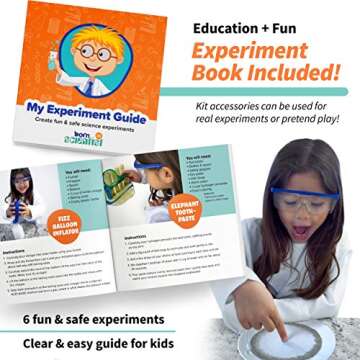 Born Toys Science Kits for Kids w/Kids Lab Coat for Ages 5-8, Includes Science Experiments for Kids, Science Toys, Kids Science Goggles, Kids Science Kits, Dress Up & Pretend Play or Kids Costume