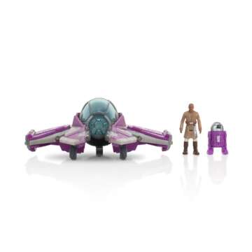 STAR WARS Micro Galaxy Squadron Mace Windu’s Jedi Interceptor Mystery Bundle - 3-Inch Light Armor Class and Scout Class Vehicles with Accessories (Amazon Exclusive)