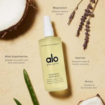 Alo Yoga Magnesium Reset Spray - Promotes Calm, Resets Body and Mind - with Soothing Magnesium, Valerian, Arnica, and Aromatherapy - 3.2 oz