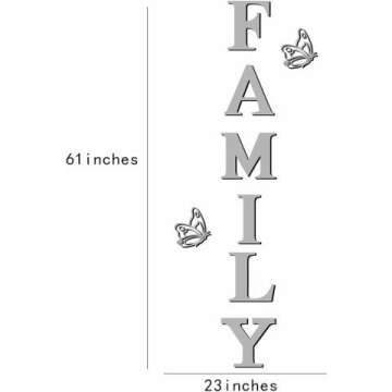 Elegant Family Wall Decor Acrylic Mirror Stickers