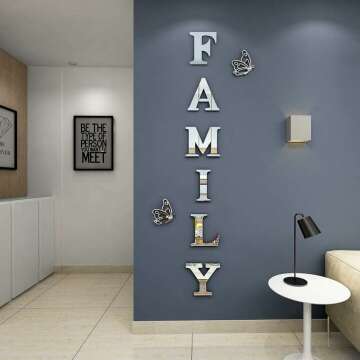 Elegant Family Wall Decor Acrylic Mirror Stickers