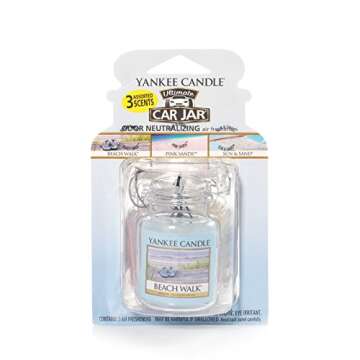 Yankee Candle Hanging Car Jar® Ultimate 3-Pack Air Fresheners, Neutralizes Odors Up to 30 Days, Includes: Beach Walk, Pink Sands, and Sun and Sand (Pack of 3)