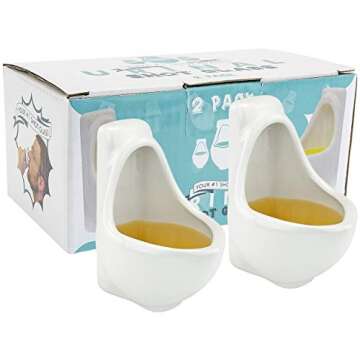 Urinal Shot Glasses Set of 2 - Fun Party Gag Gifts