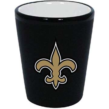 The Memory Company NFL Matte Shot Glass New Orleans Saints, Team Color, 2oz