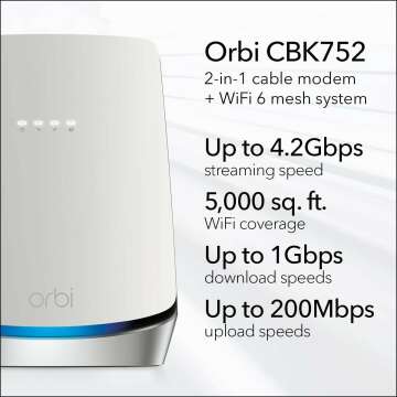 NETGEAR Orbi WiFi 6 Modem Router & Extender AX4200