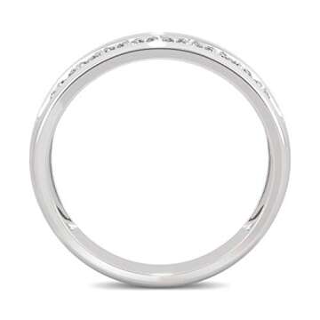 14K White Gold Moissanite by Charles & Colvard 2.2mm Round Band-size 6 0.72cttw DEW